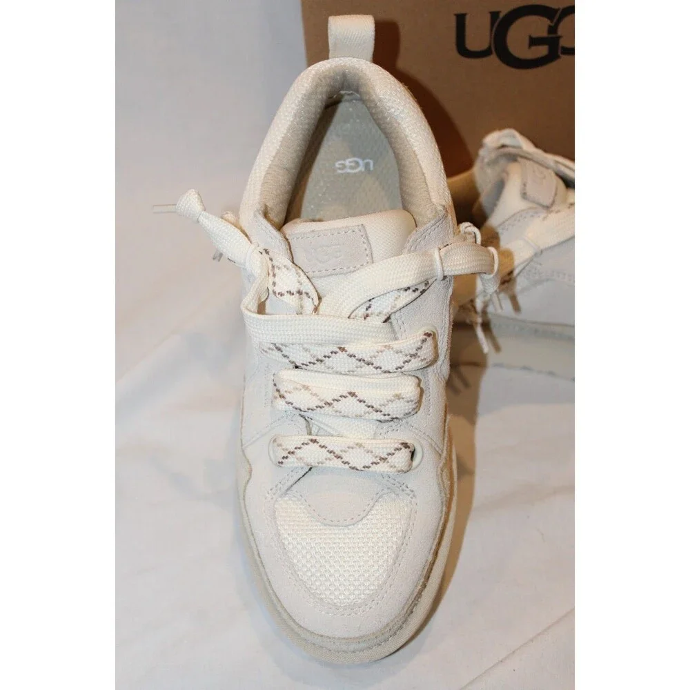 UGG Women's Lo Lowmel Suede Mesh‎ Sneakers NEW US 9 EU 40 JASMINE WHITE $150